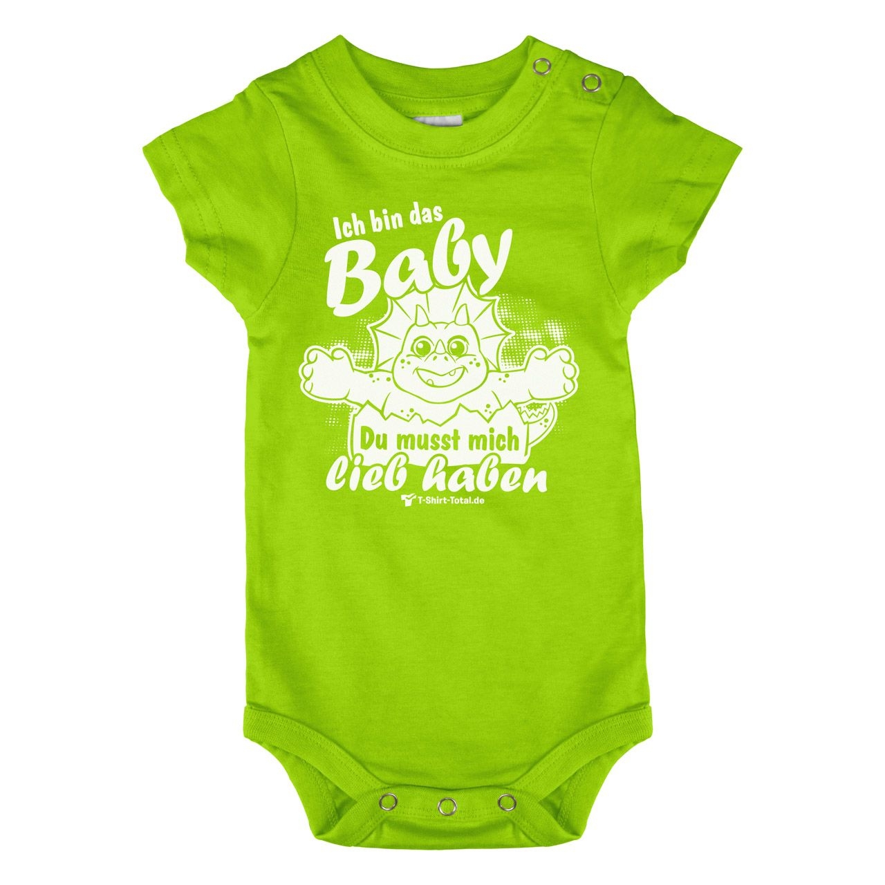 Bin das Baby Baby Body Kurzarm hellgrün 68 / 74