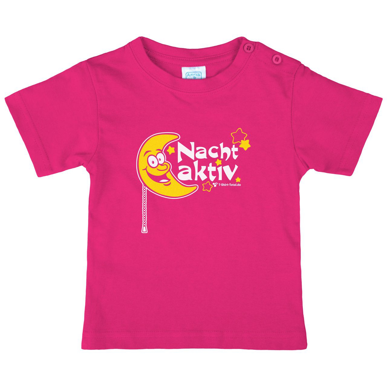 Nachtaktiv Mond Kinder T-Shirt pink 80 / 86