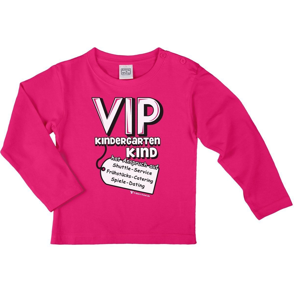 VIP Kindergartenkind Kinder Langarm Shirt pink 104