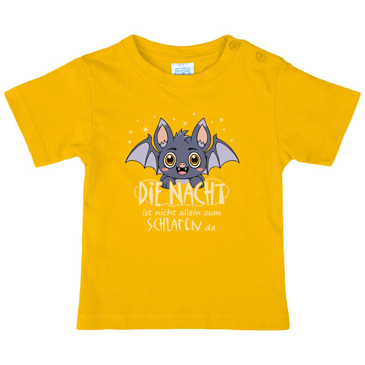 Nacht nicht zum schlafen Fledermaus Kinder T-Shirt gelb 68 / 74