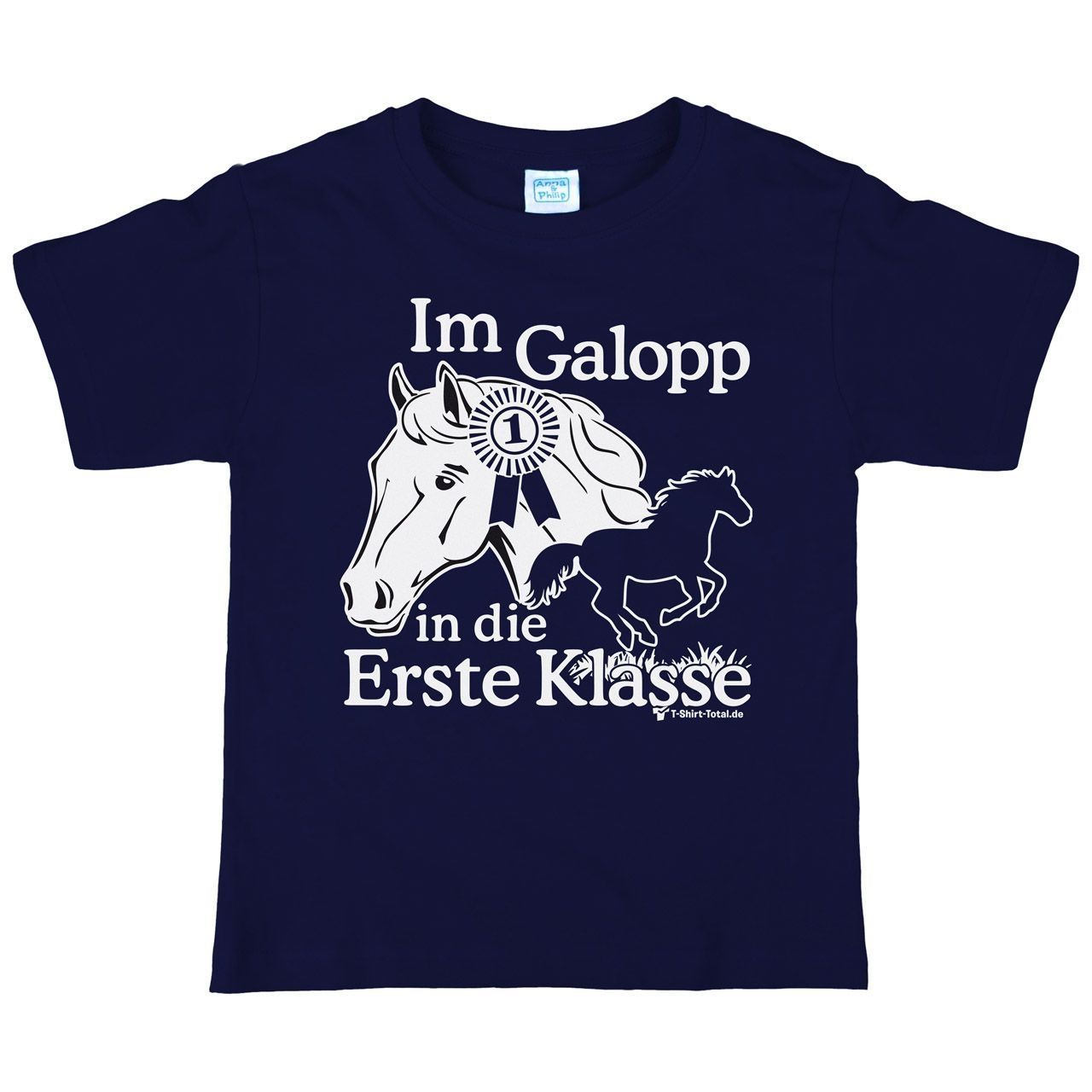 Im Galopp Kinder T-Shirt navy 122 / 128