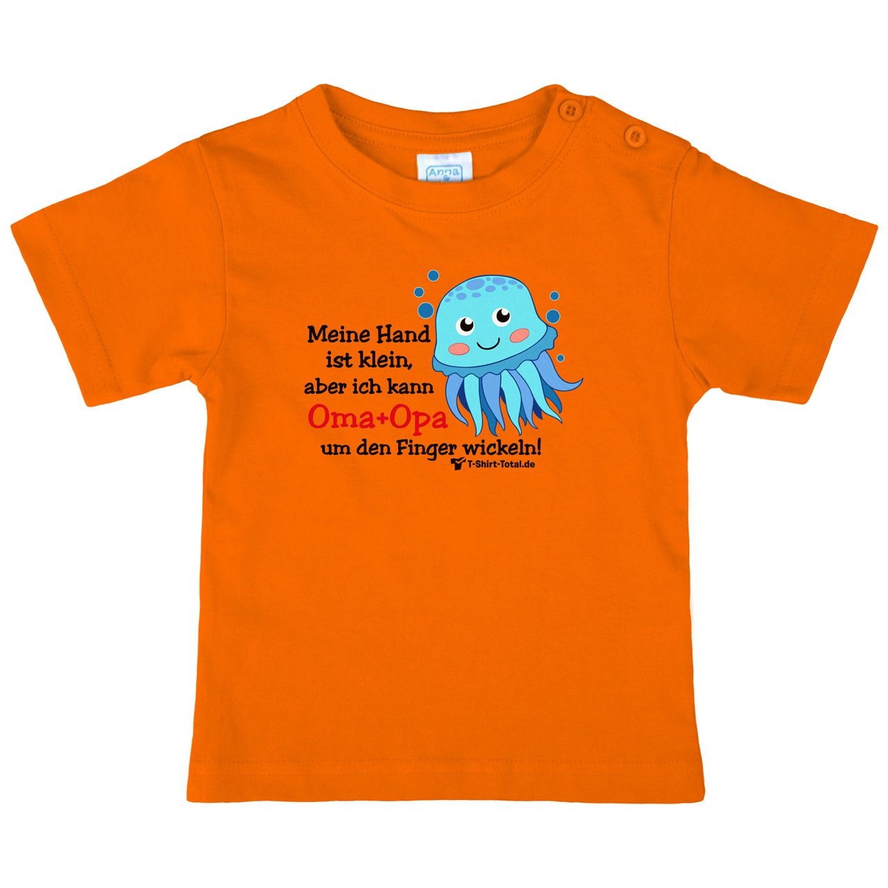 Kleine Hand Oma Opa Octopus Kinder T-Shirt orange 68 / 74