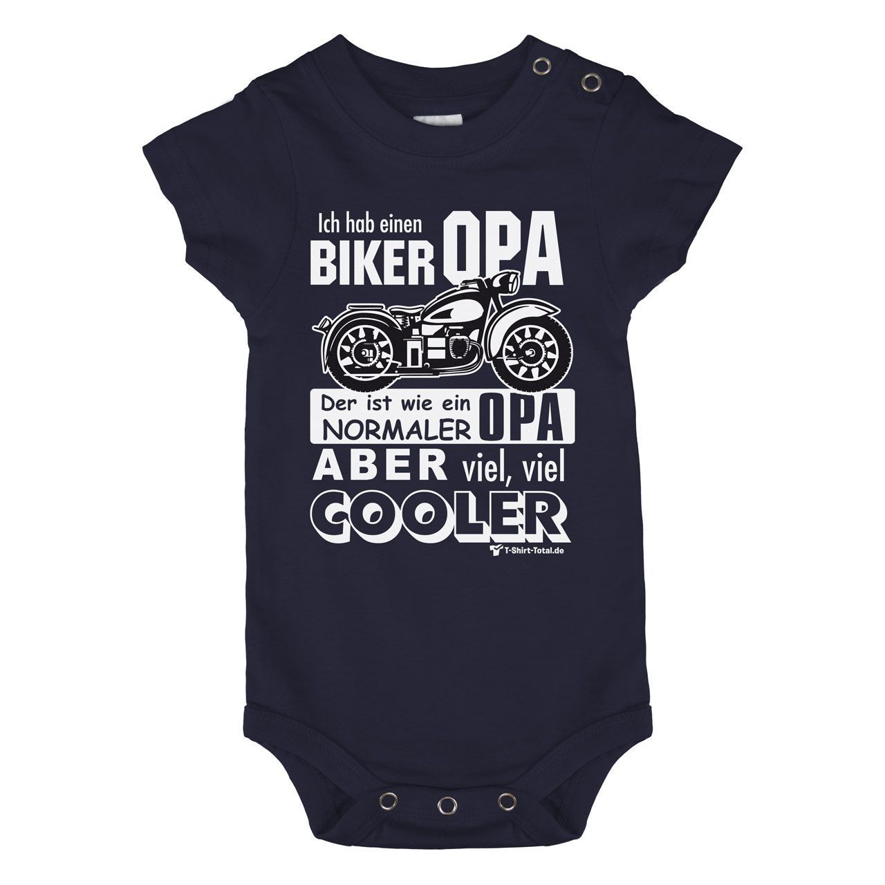 Biker Opa Baby Body Kurzarm navy 56 / 62