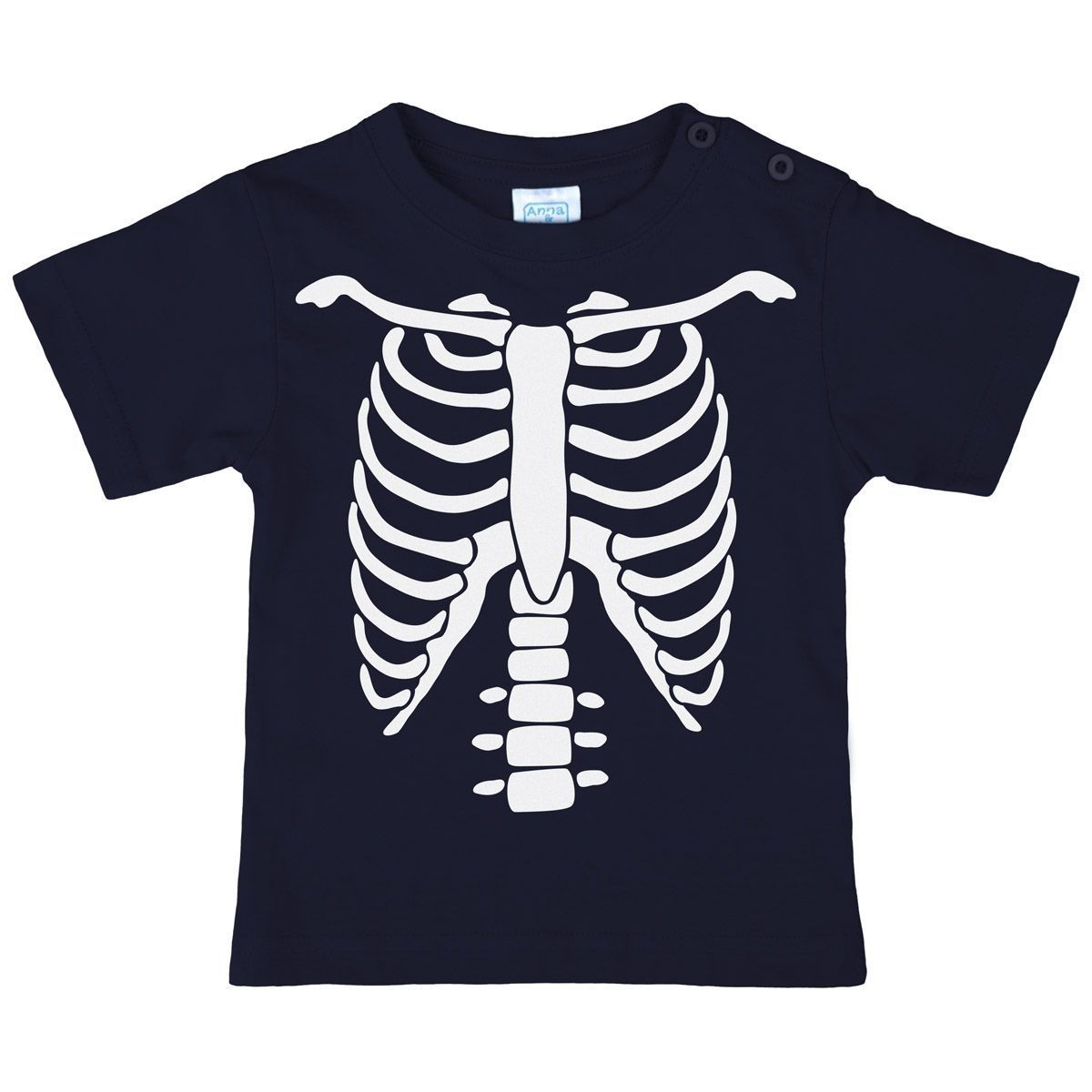 Skelett Kinder T-Shirt navy 92
