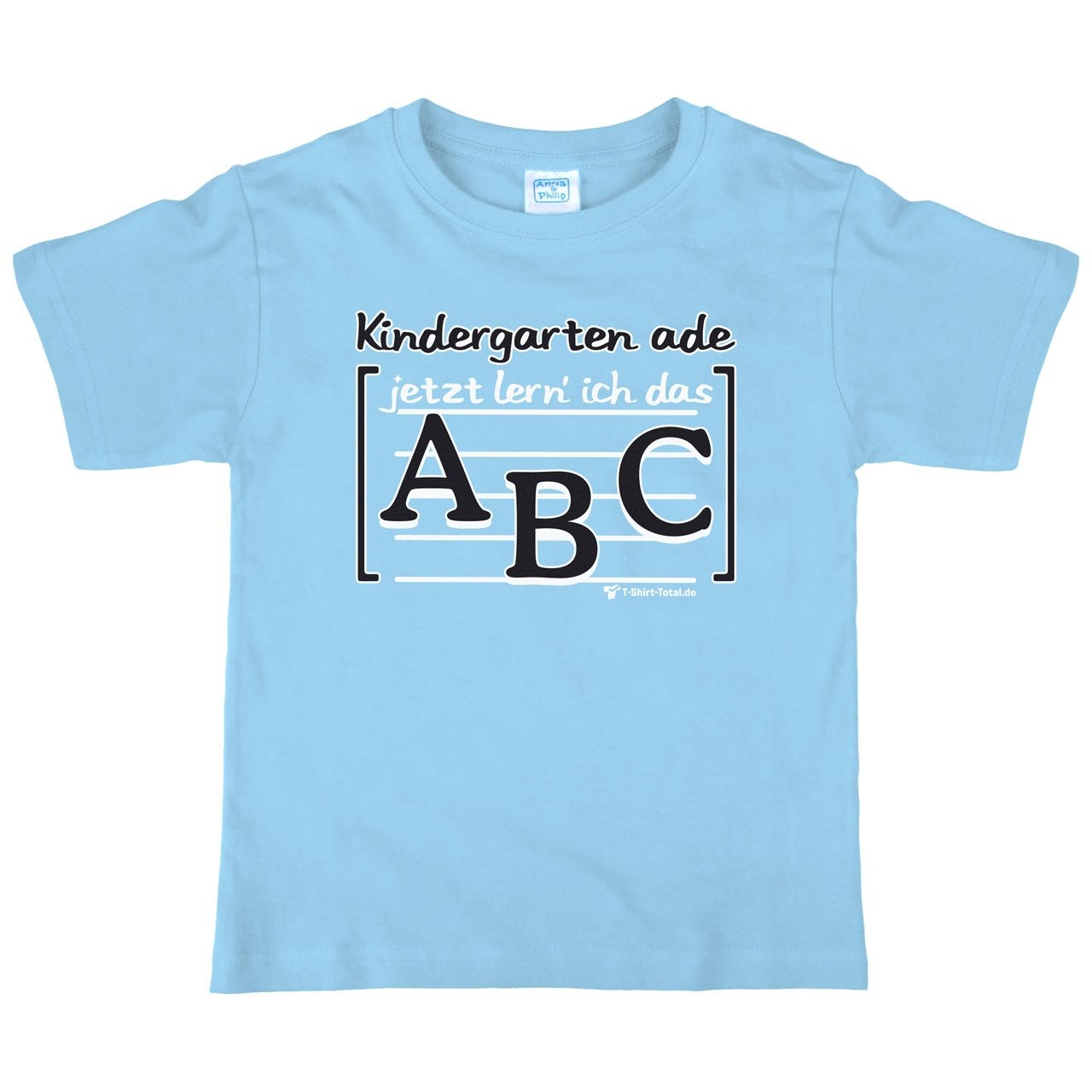 Kindergarten ade Kinder T-Shirt hellblau 110 / 116