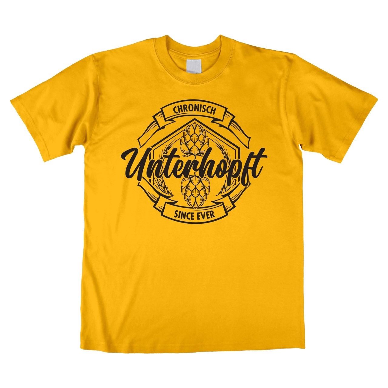 Unterhopft Unisex T-Shirt gelb Medium