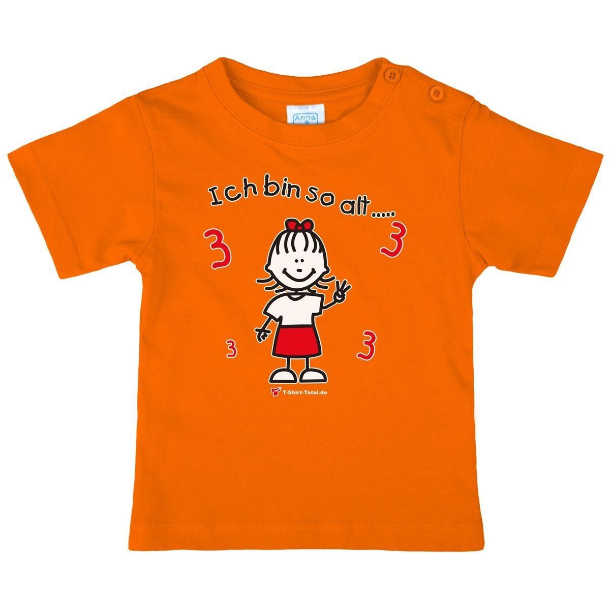 Mädchen so alt 3 Kinder T-Shirt orange 92