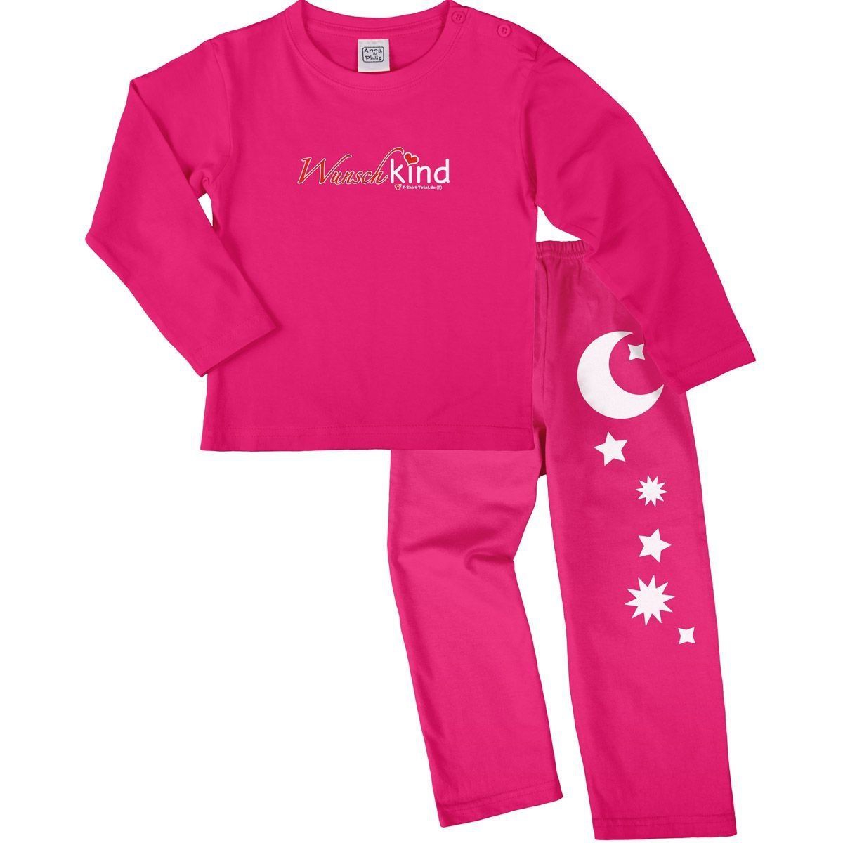 Wunschkind Pyjama Set pink / pink 80 / 86