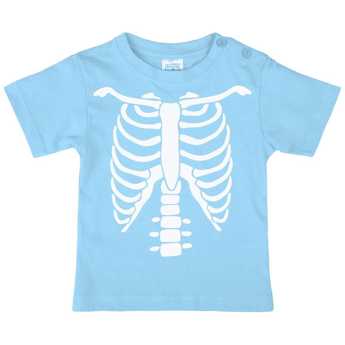 Skelett Kinder T-Shirt hellblau 92