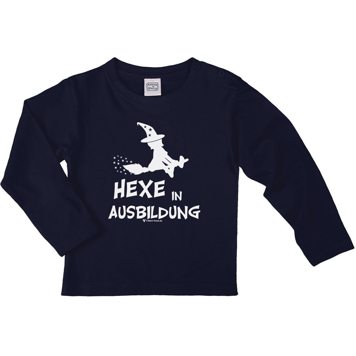 Hexe in Ausbildung Kinder Langarm Shirt navy 110 / 116