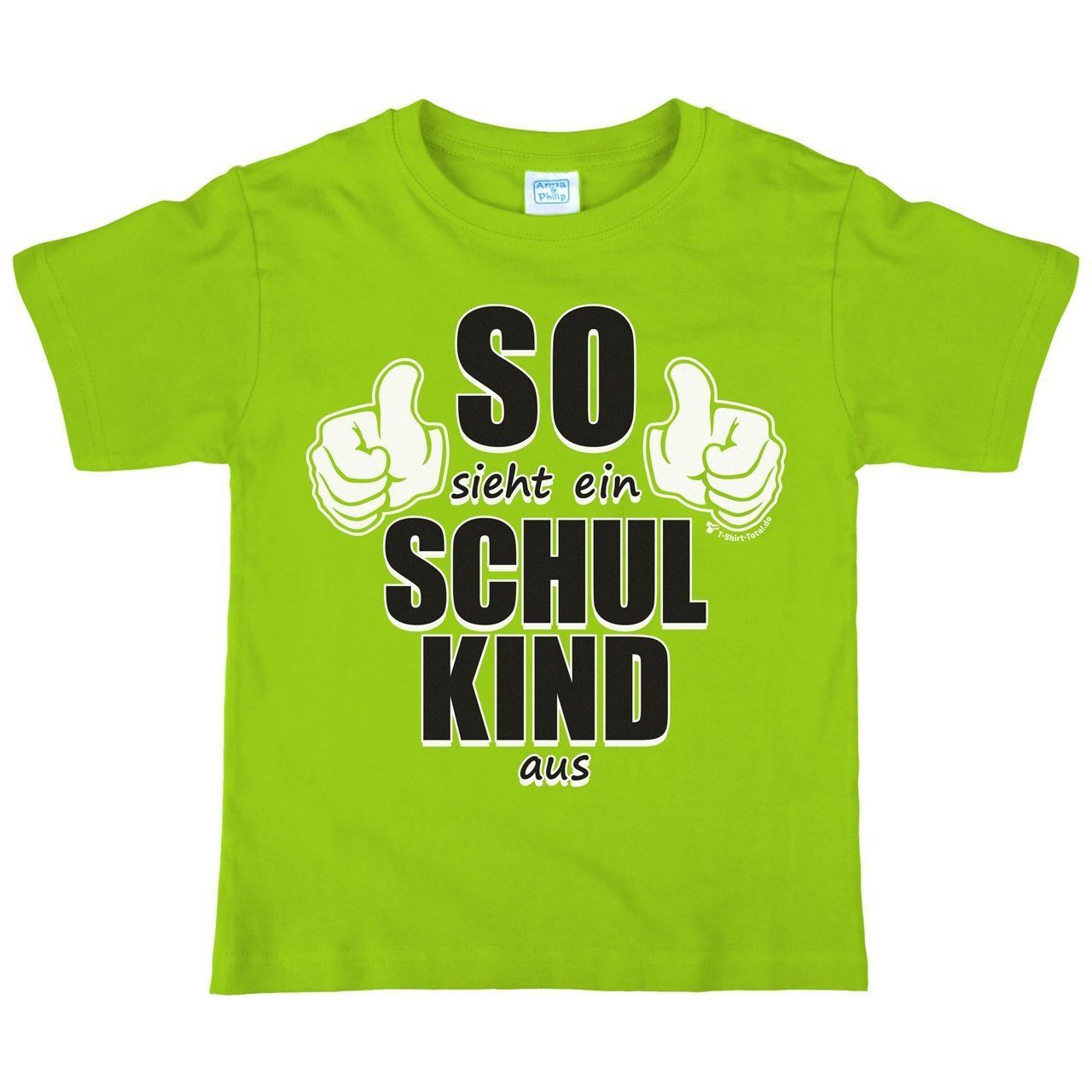 So sieht ein Schulkind aus Kinder T-Shirt hellgrün 122 / 128