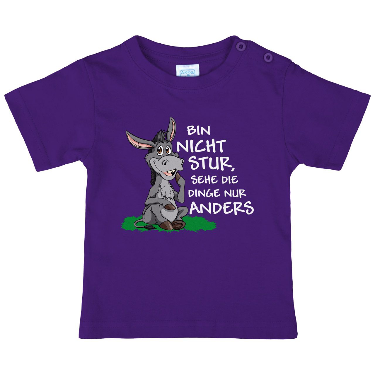 Nicht stur Esel sitzend Kinder T-Shirt lila 122 / 128
