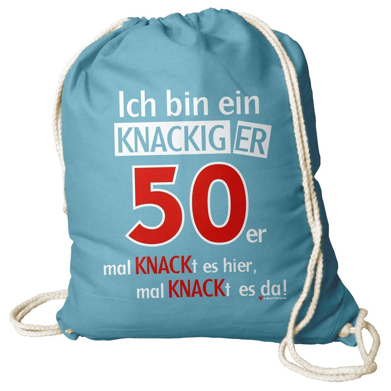 Knackiger 50er Rucksack Beutel türkis