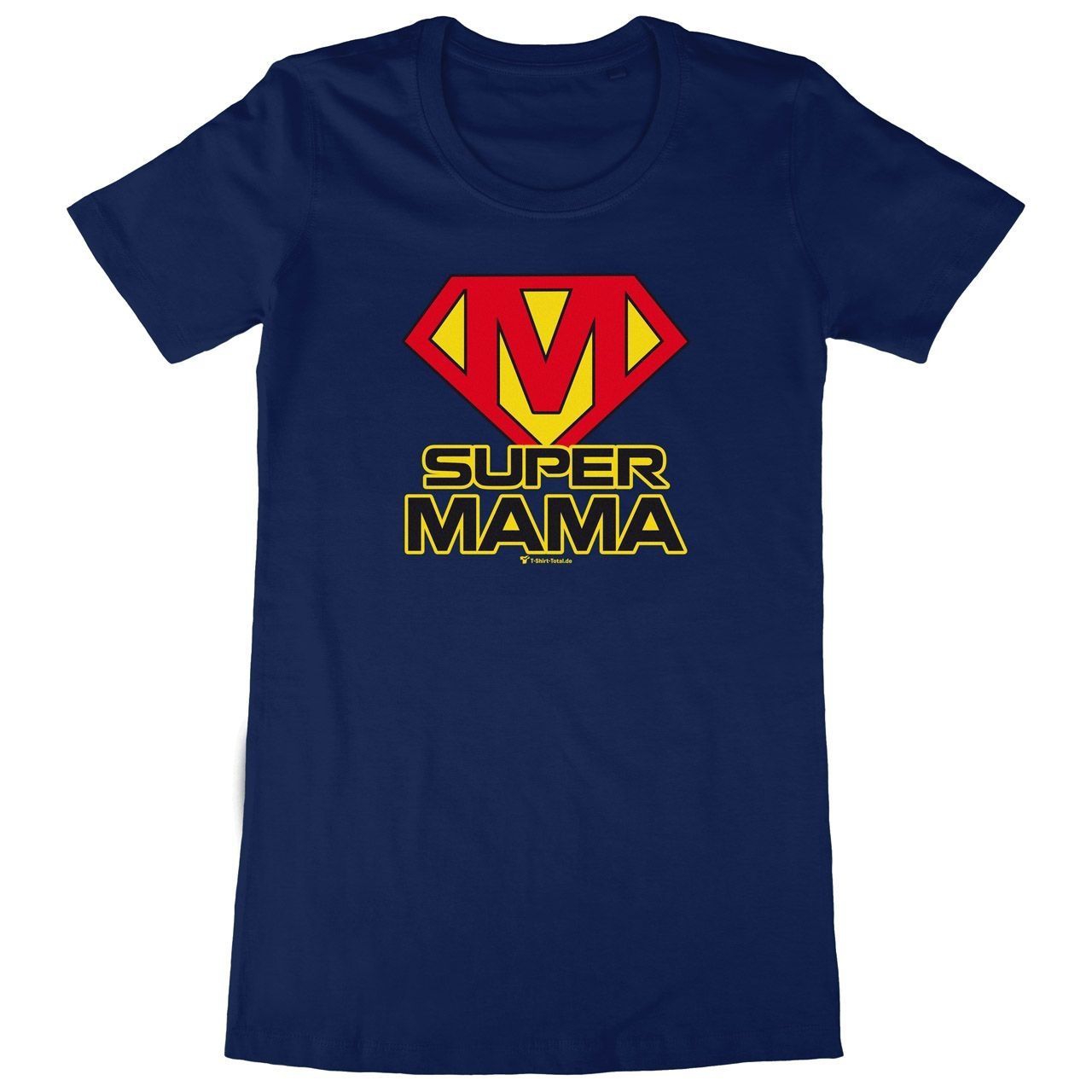 Super Mama Woman Long Shirt navy Small