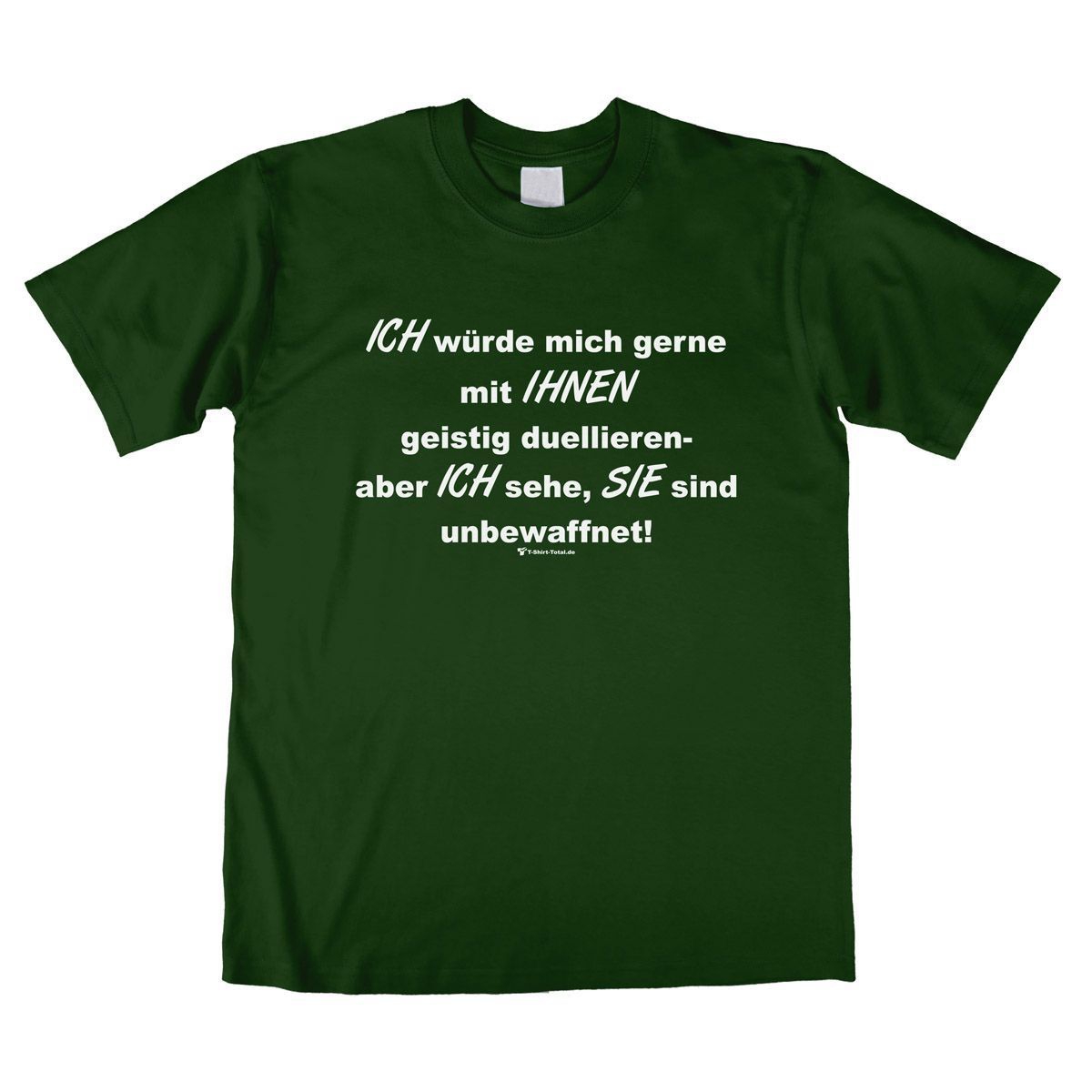 Duell Unisex T-Shirt dunkelgrün Large