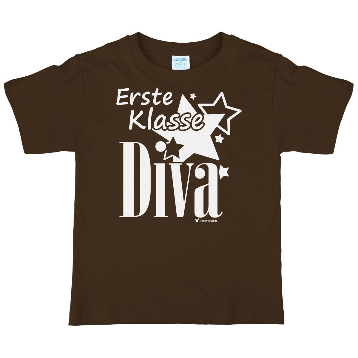 Erste Klasse Diva Kinder T-Shirt braun 122 / 128