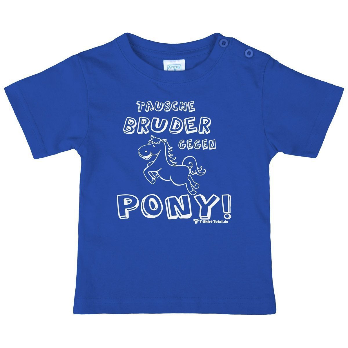 Tausche Bruder gegen Pony Kinder T-Shirt royal 80 / 86