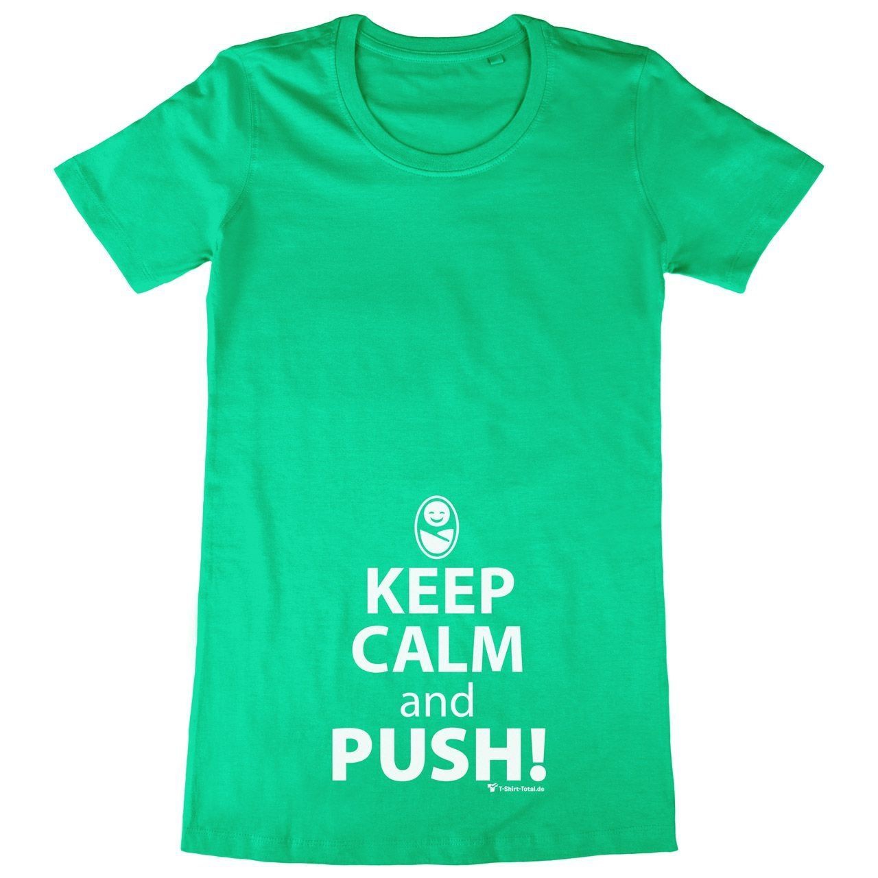 Keep calm and push Woman Long Shirt grün Large