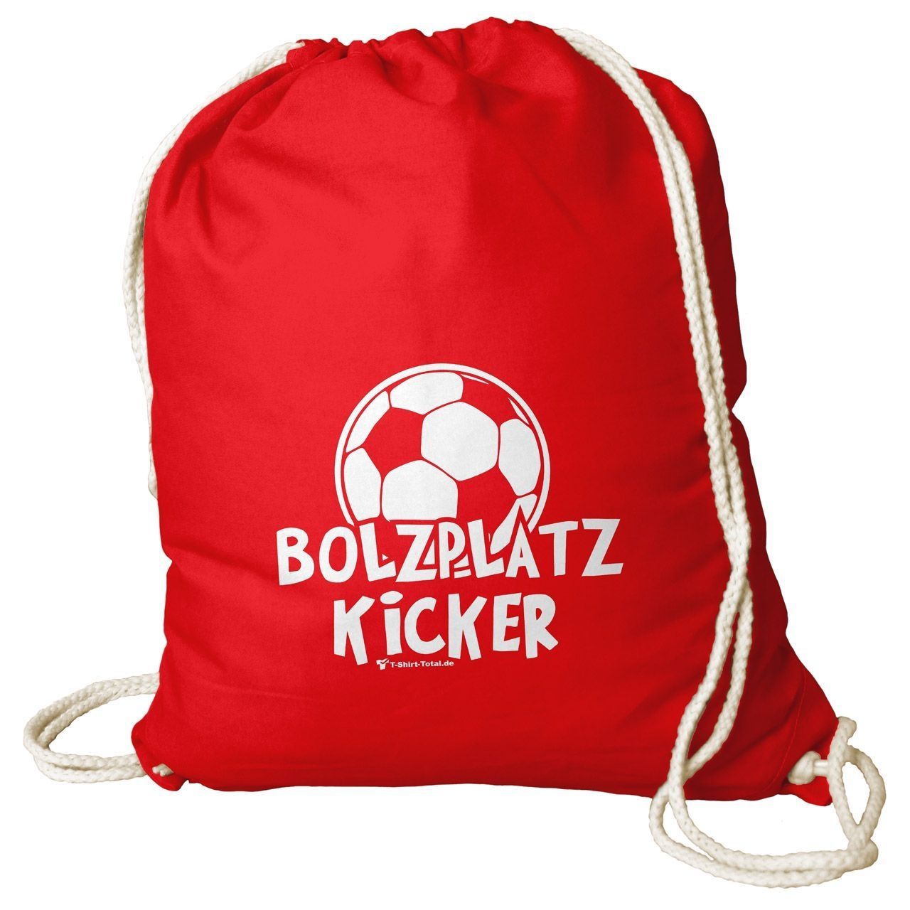 Bolzplatz Kicker Rucksack Beutel rot