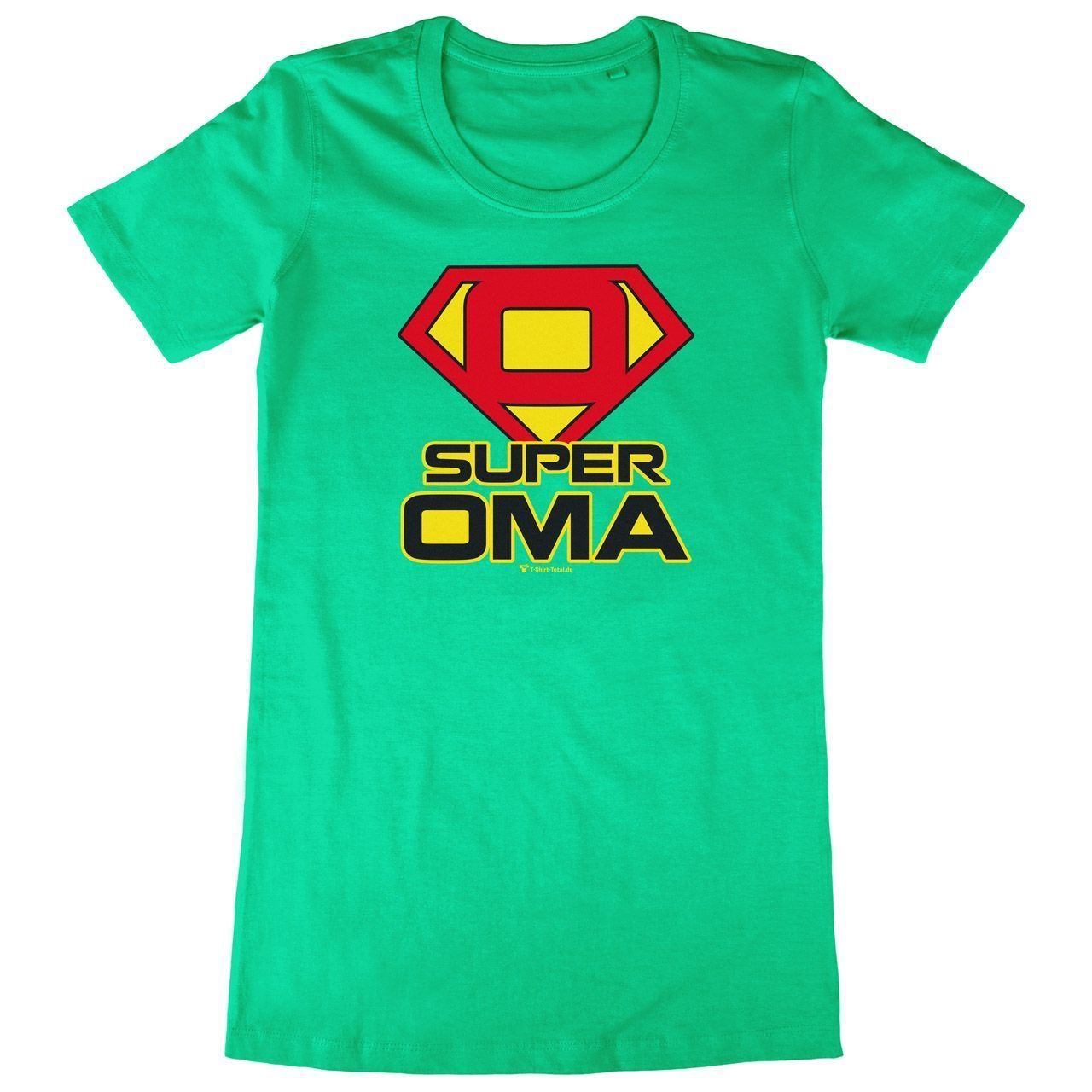Super Oma Woman Long Shirt grün Small