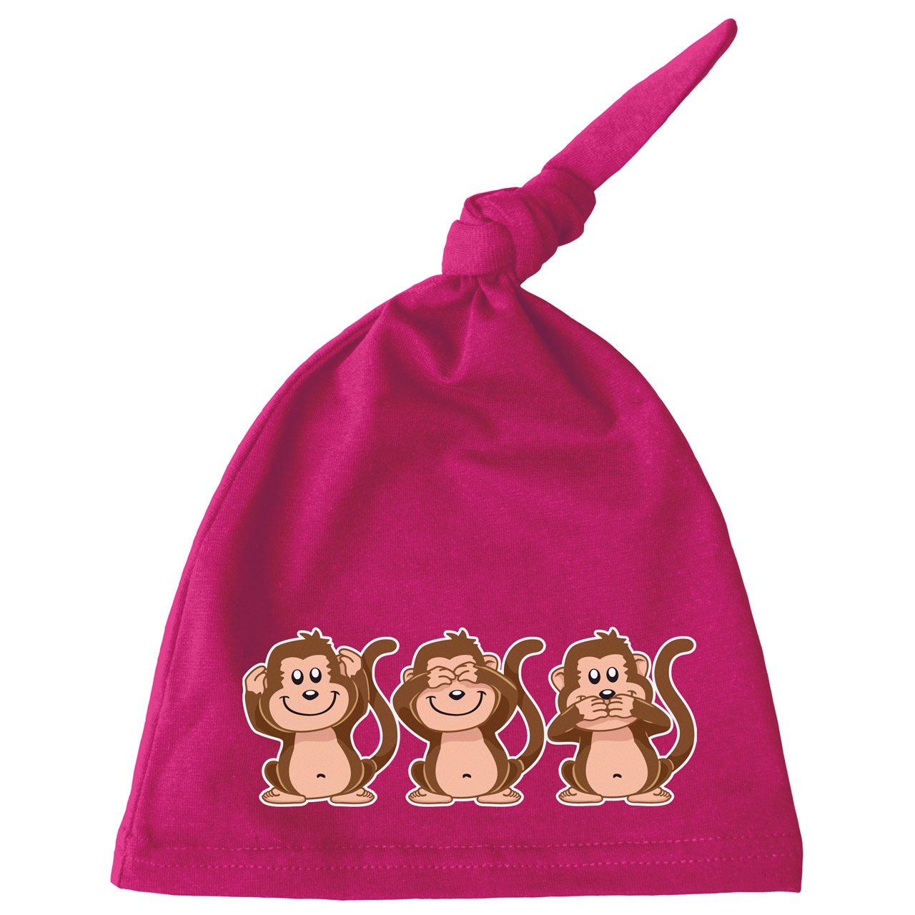 Affen Baby Mütze pink