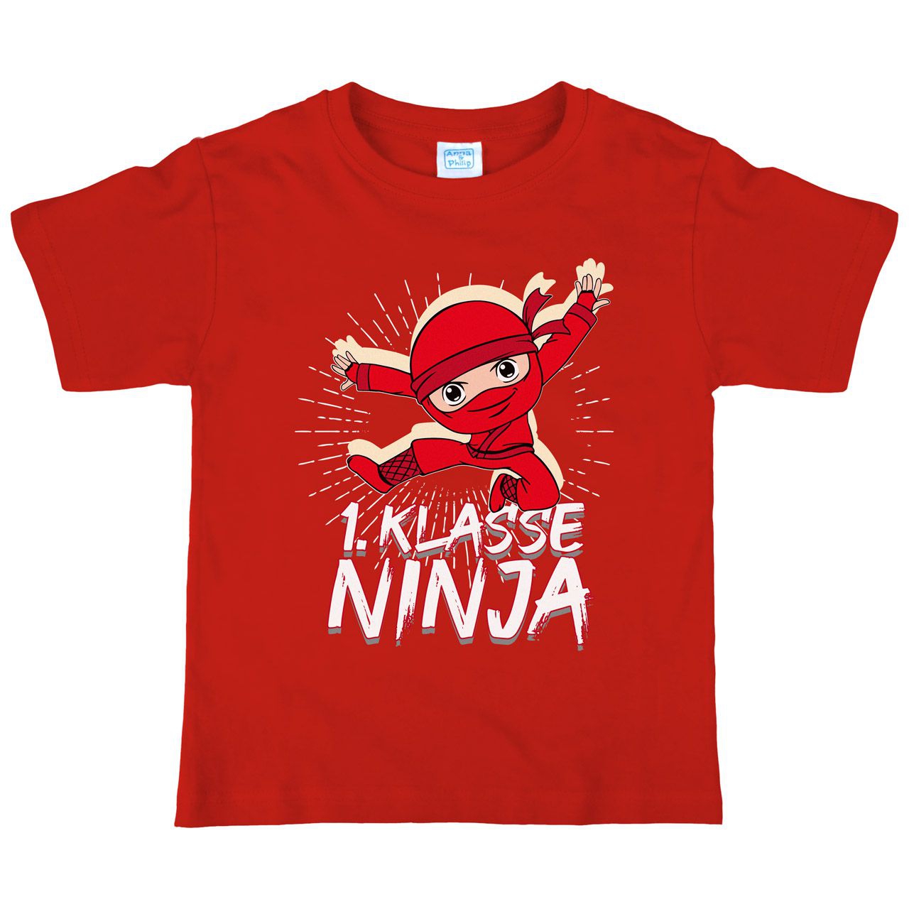 1. Klasse Ninja rot Kinder T-Shirt rot 122 / 128