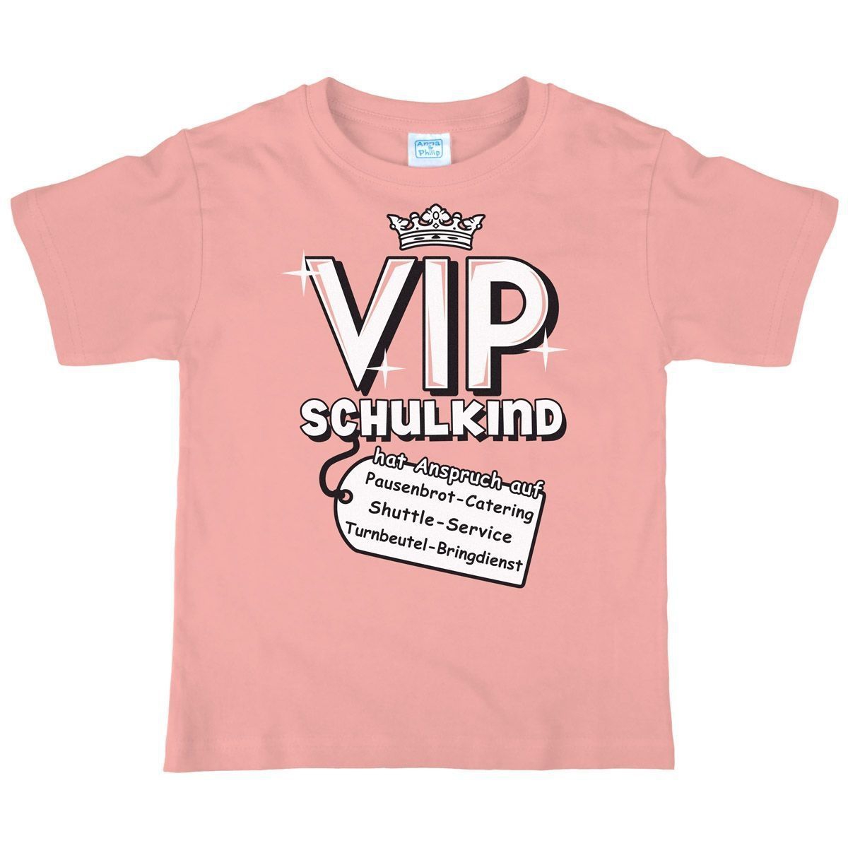 VIP Schulkind Kinder T-Shirt rosa 122 / 128