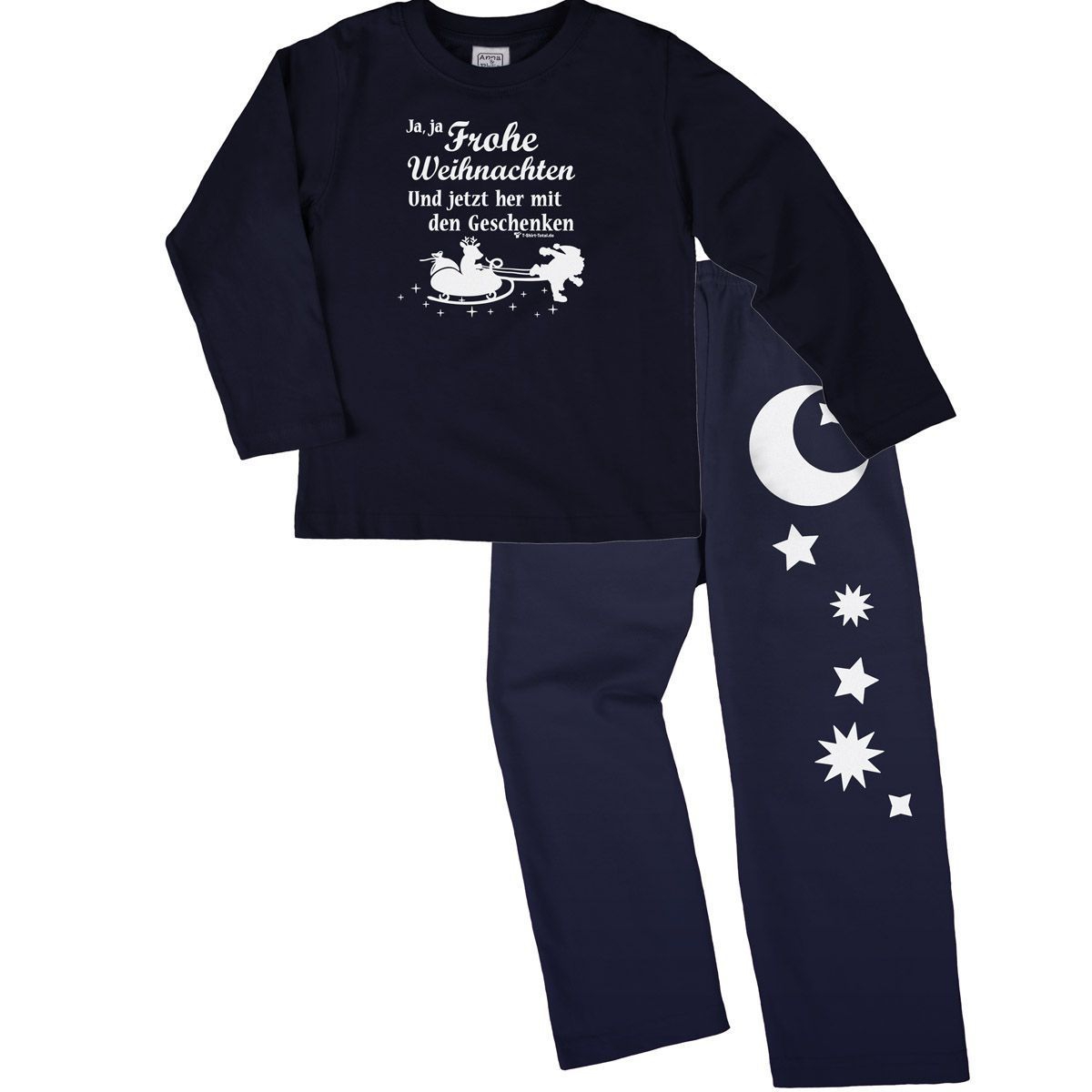 Ja ja Frohe Weihnachten Pyjama Set navy / navy 92
