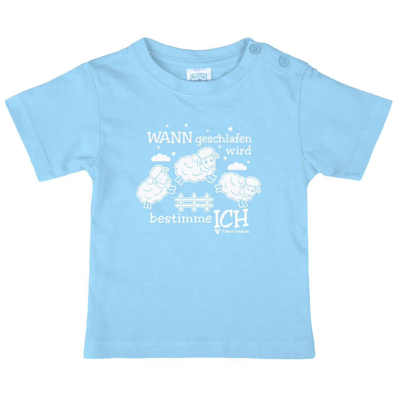 Wann geschlafen wird Kinder T-Shirt hellblau 68 / 74