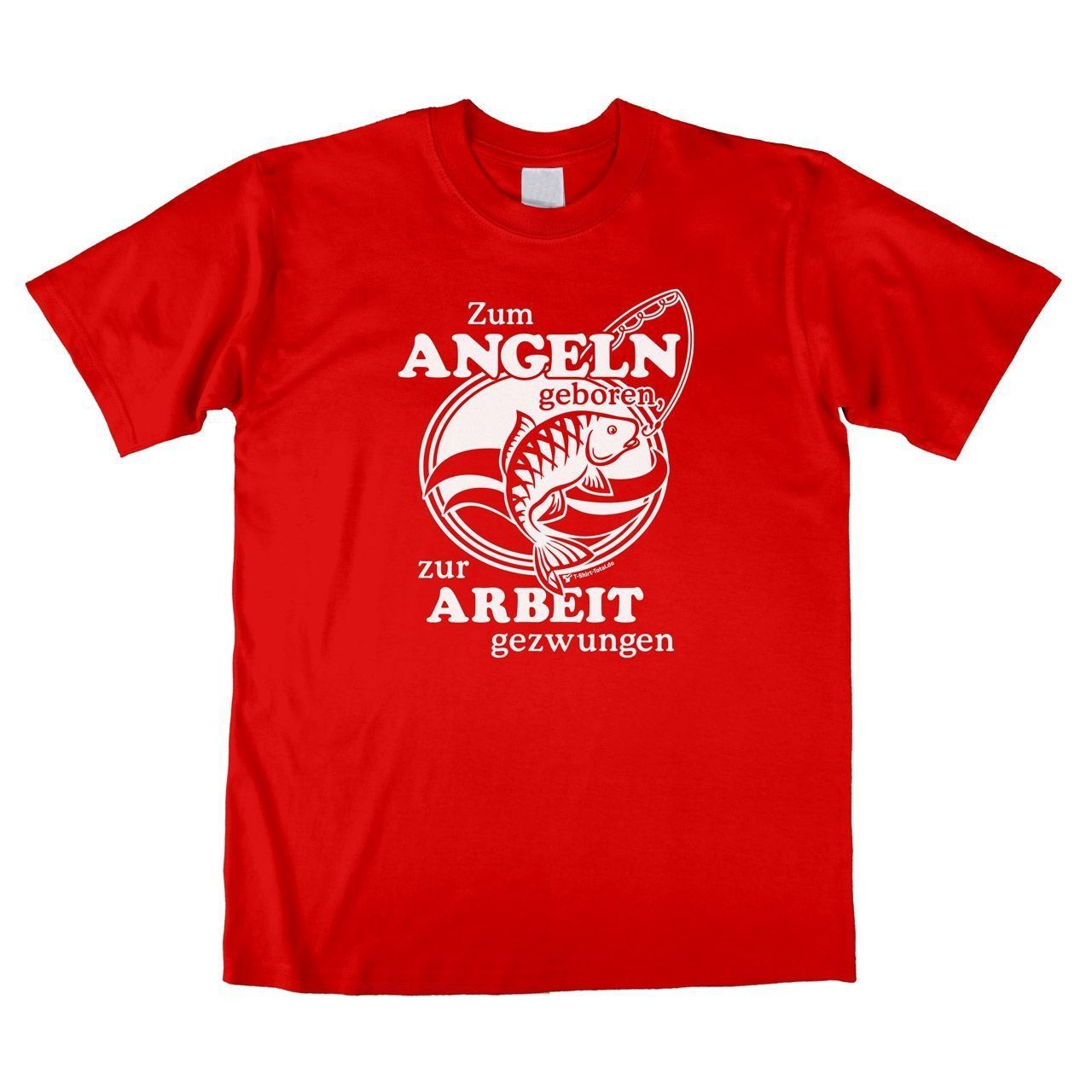 Zum Angeln geboren Unisex T-Shirt rot Large