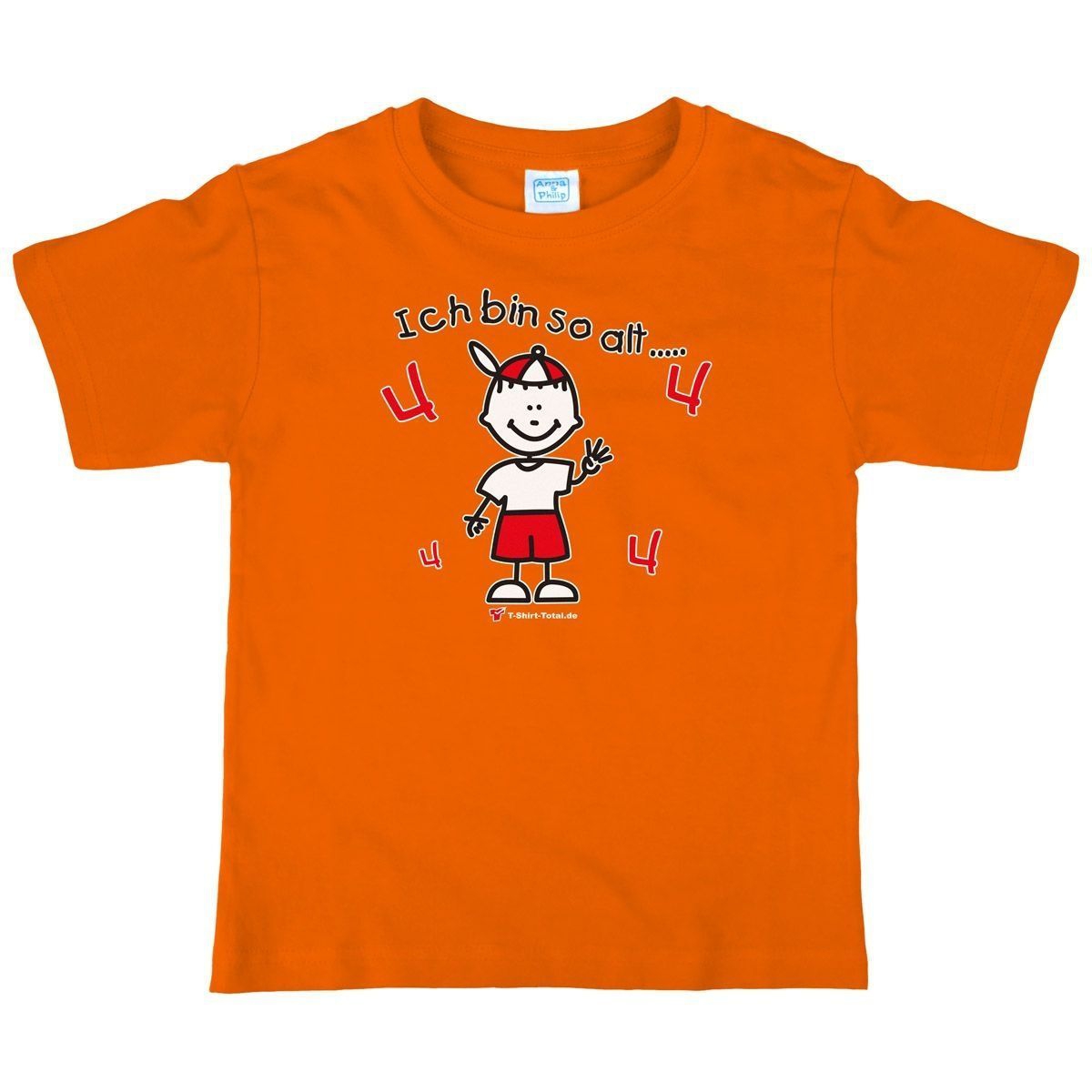 Jungs so alt 4 Kinder T-Shirt orange 110 / 116