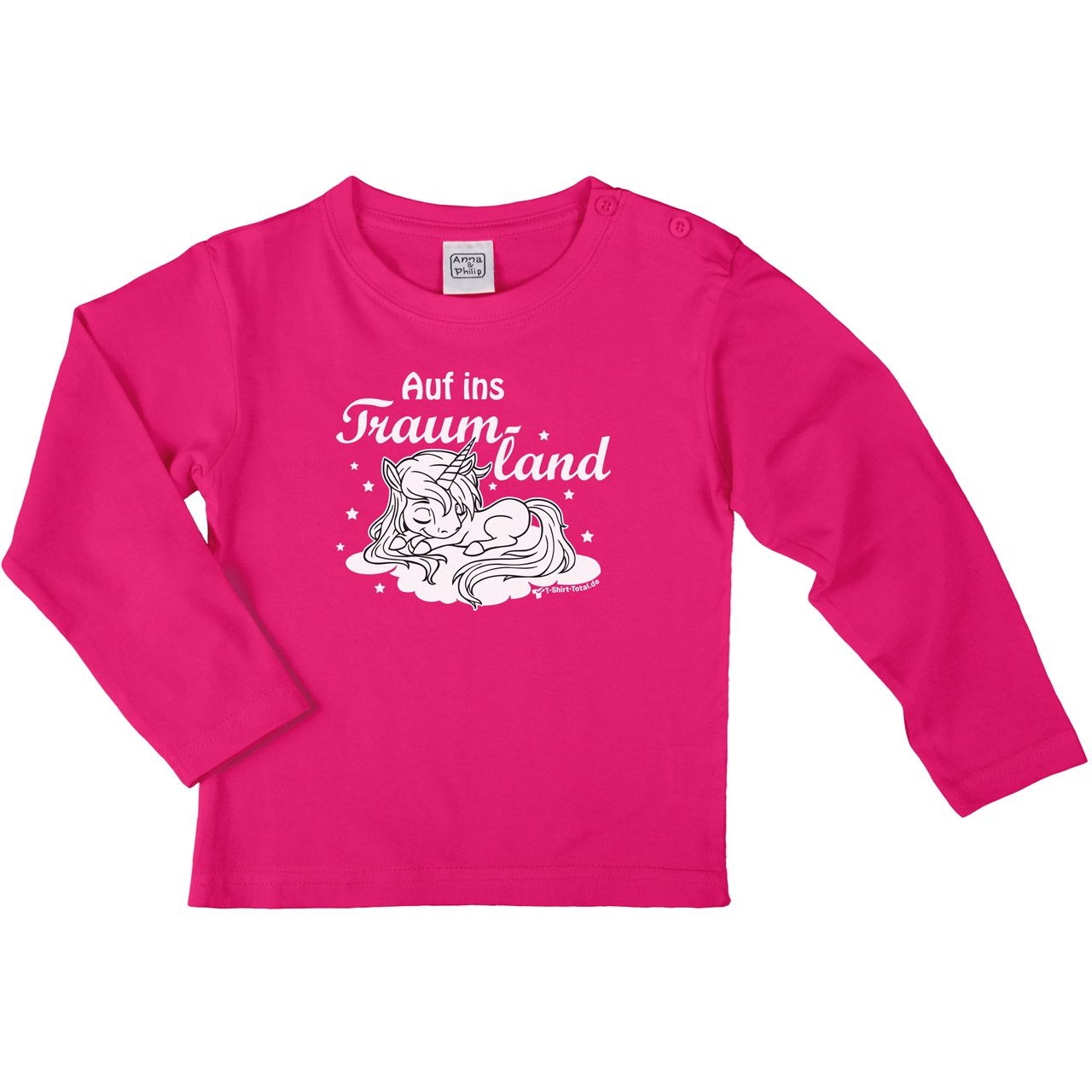 Einhorn Traumland Kinder Langarm Shirt pink 68 / 74