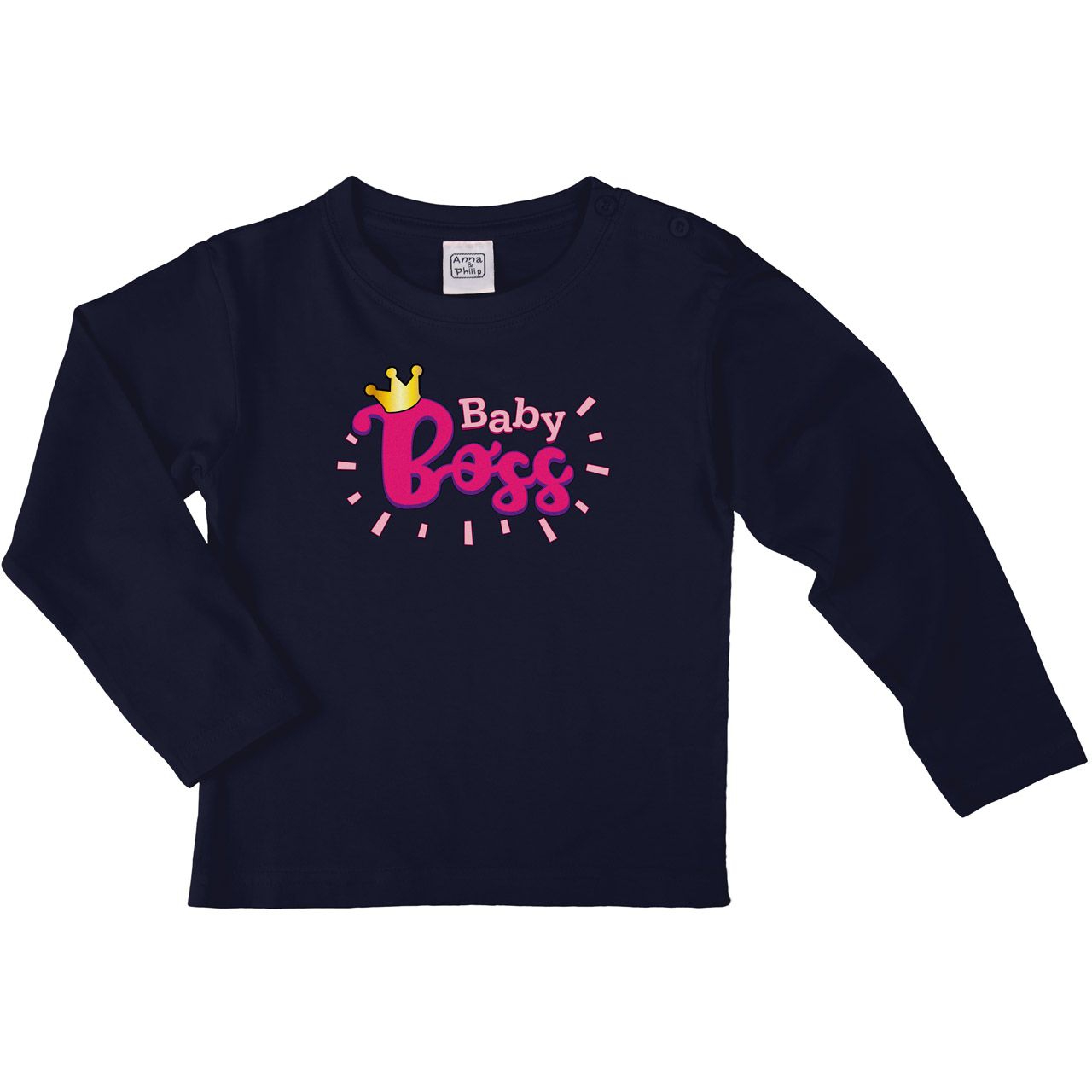 Baby Boss Pink Kinder Langarm Shirt navy 68 / 74