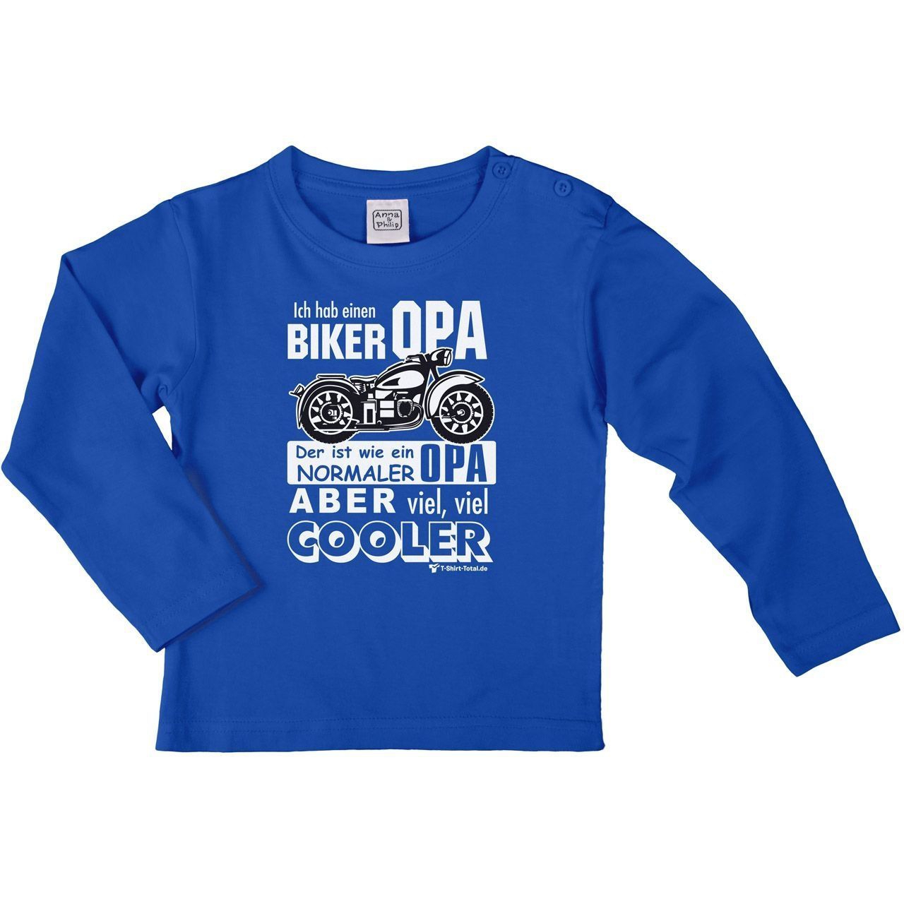 Biker Opa Kinder Langarm Shirt royal 56 / 62