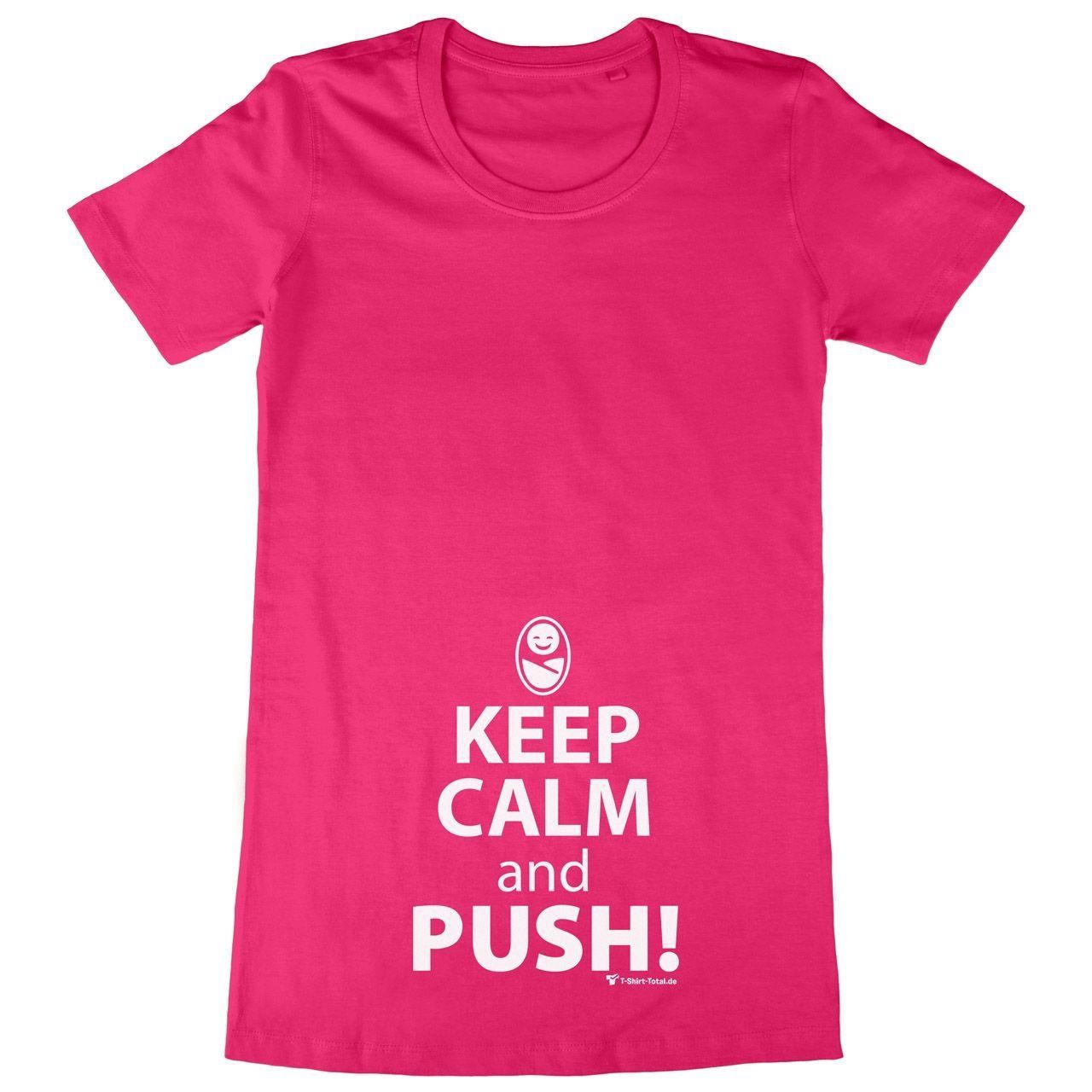 Keep calm and push Woman Long Shirt pink Extra Large