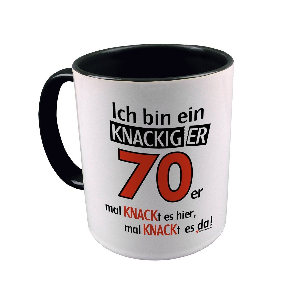 Knackiger 70er Tasse schwarz / weiß