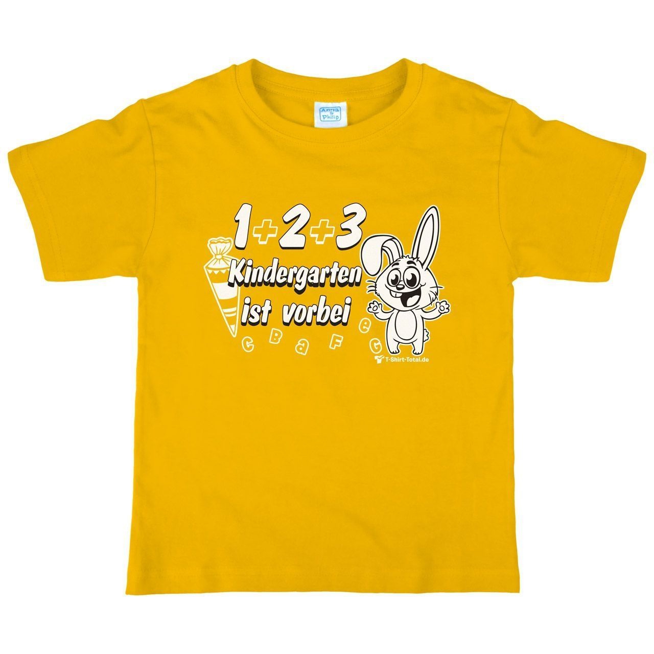 1 2 3 Kindergarten vorbei Kinder T-Shirt gelb 122 / 128