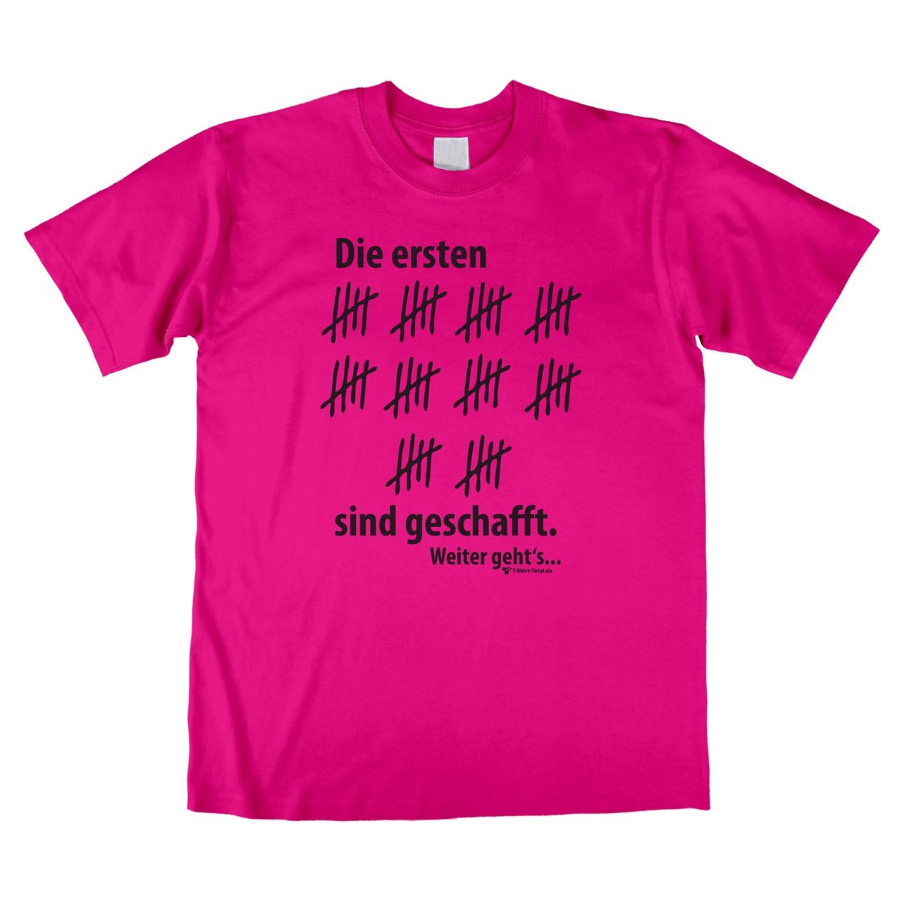 Ersten 50 geschafft Unisex T-Shirt pink Extra Large
