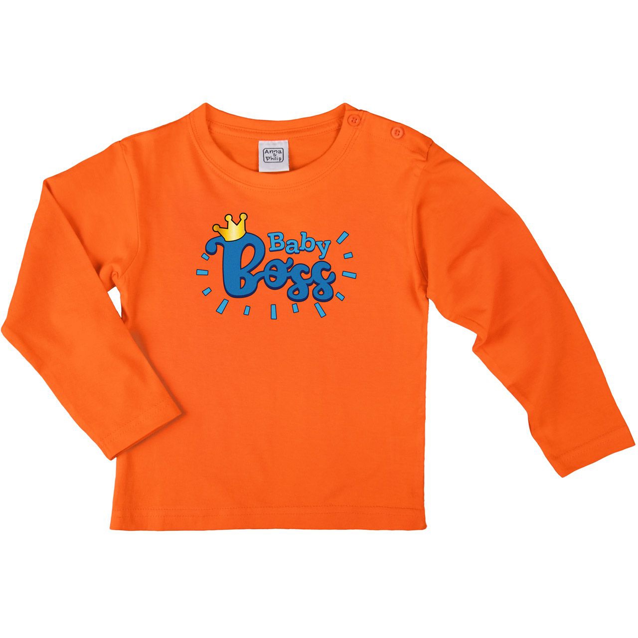 Baby Boss Blau Kinder Langarm Shirt orange 56 / 62