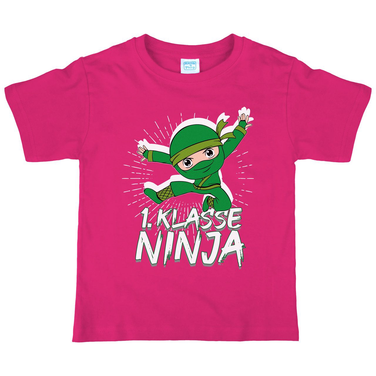 1. Klasse Ninja grün Kinder T-Shirt pink 122 / 128