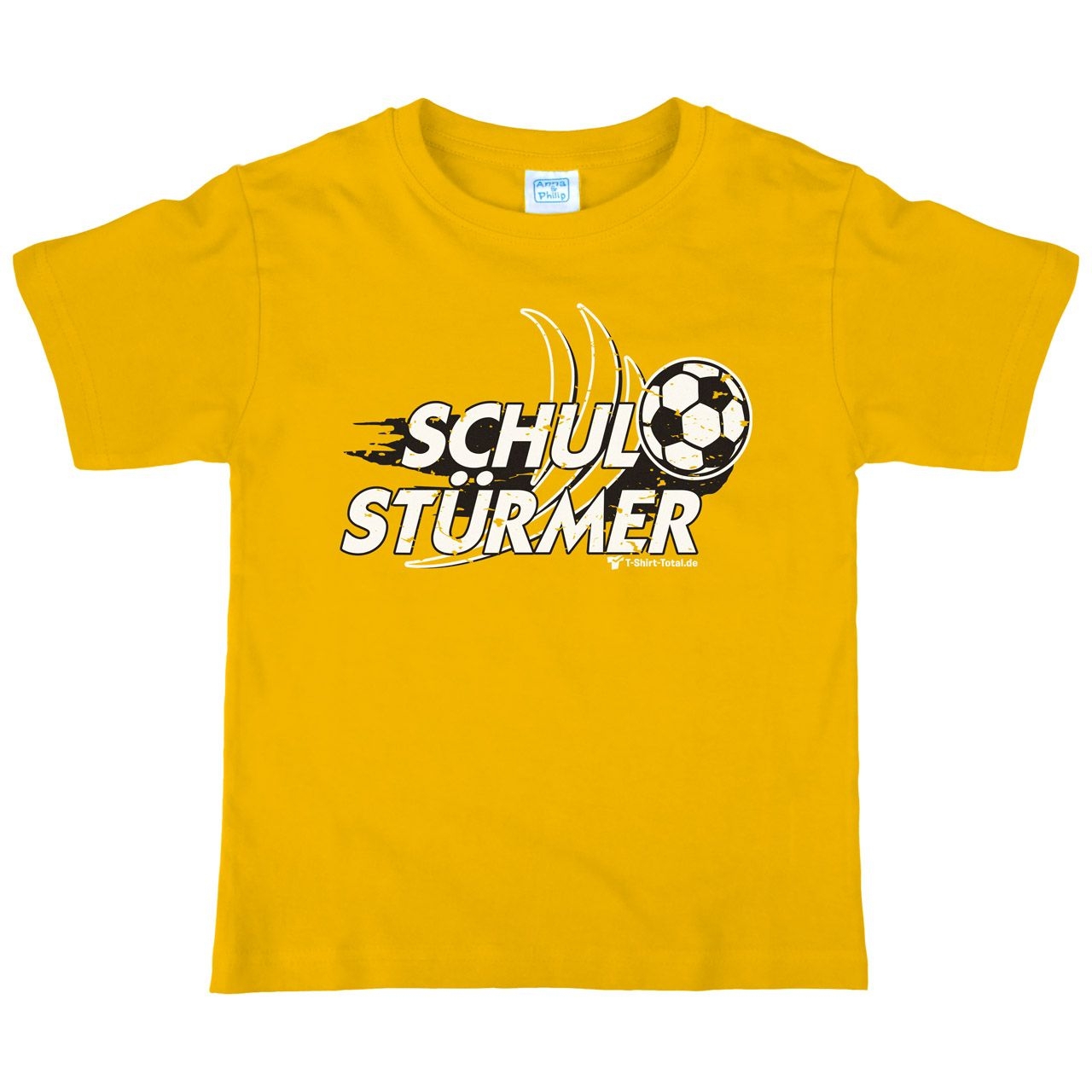 Schulstürmer Kinder T-Shirt mit Namen gelb 122 / 128