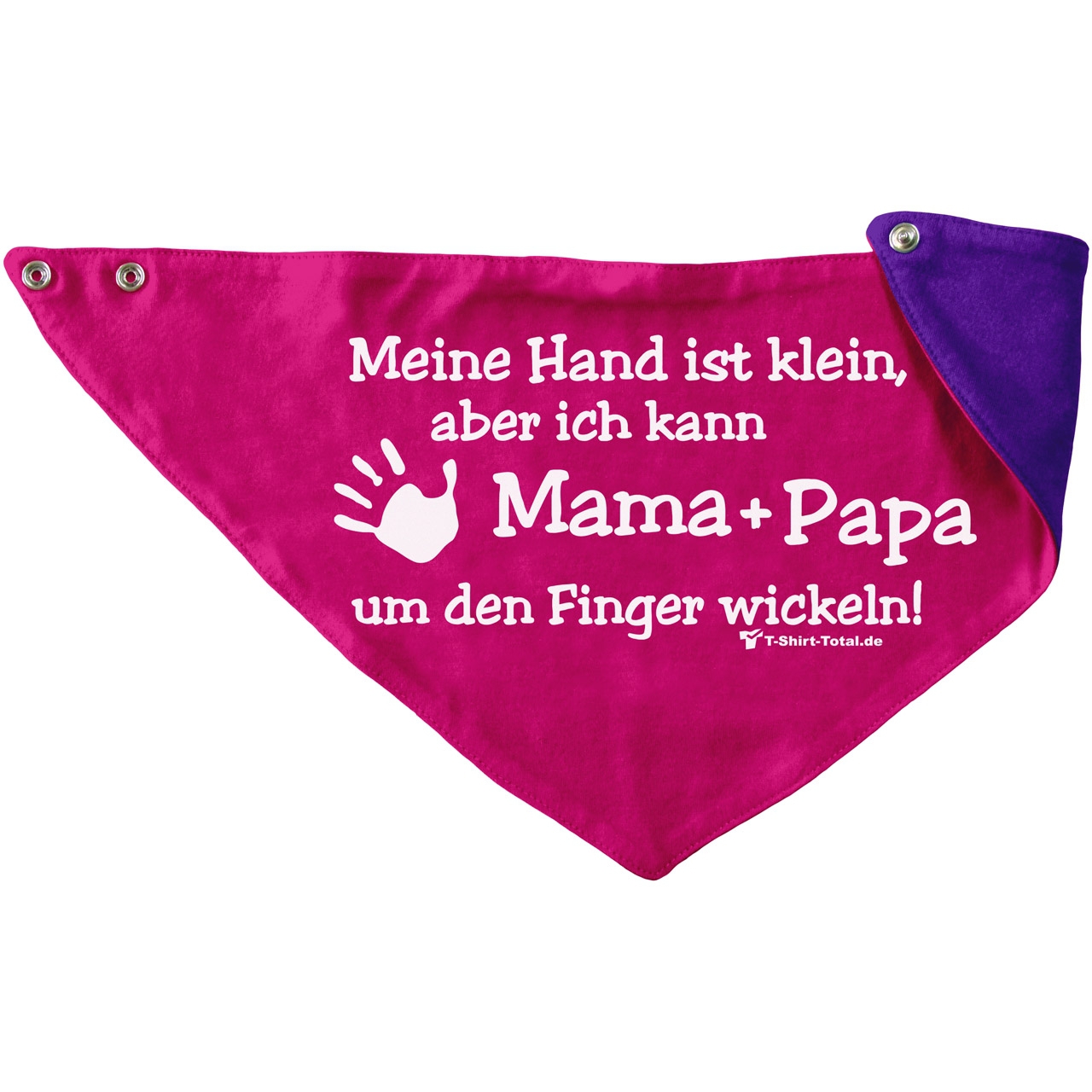 Kleine Hand Mama Papa Kinder Dreieckstuch pink/lila