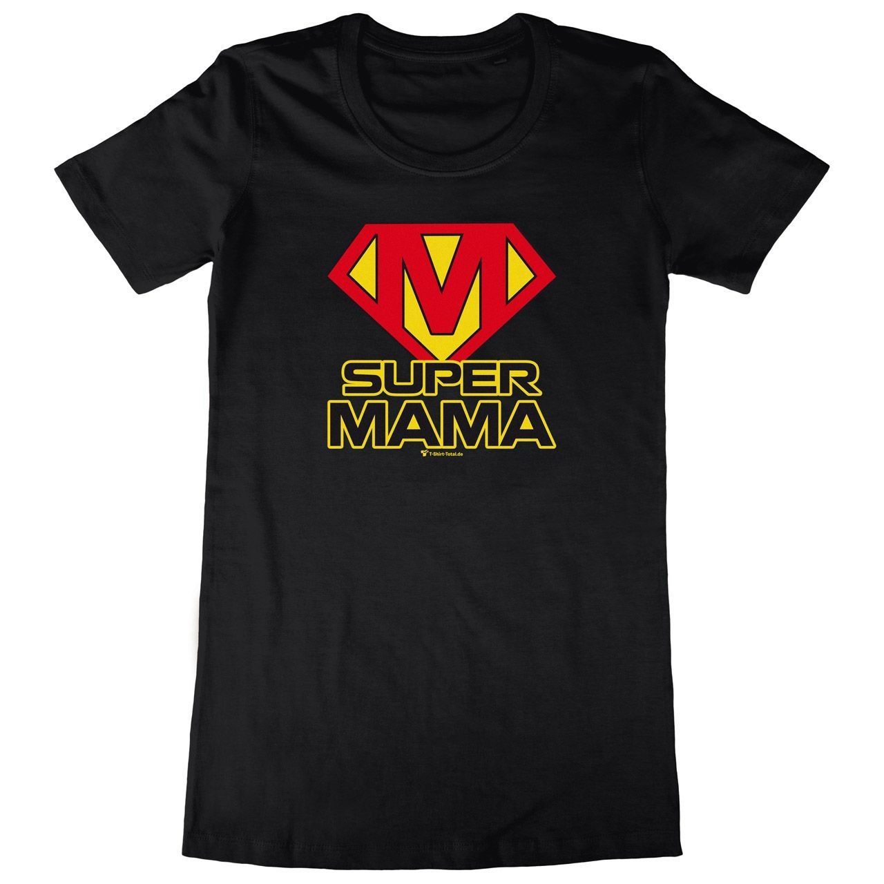Super Mama Woman Long Shirt schwarz Small