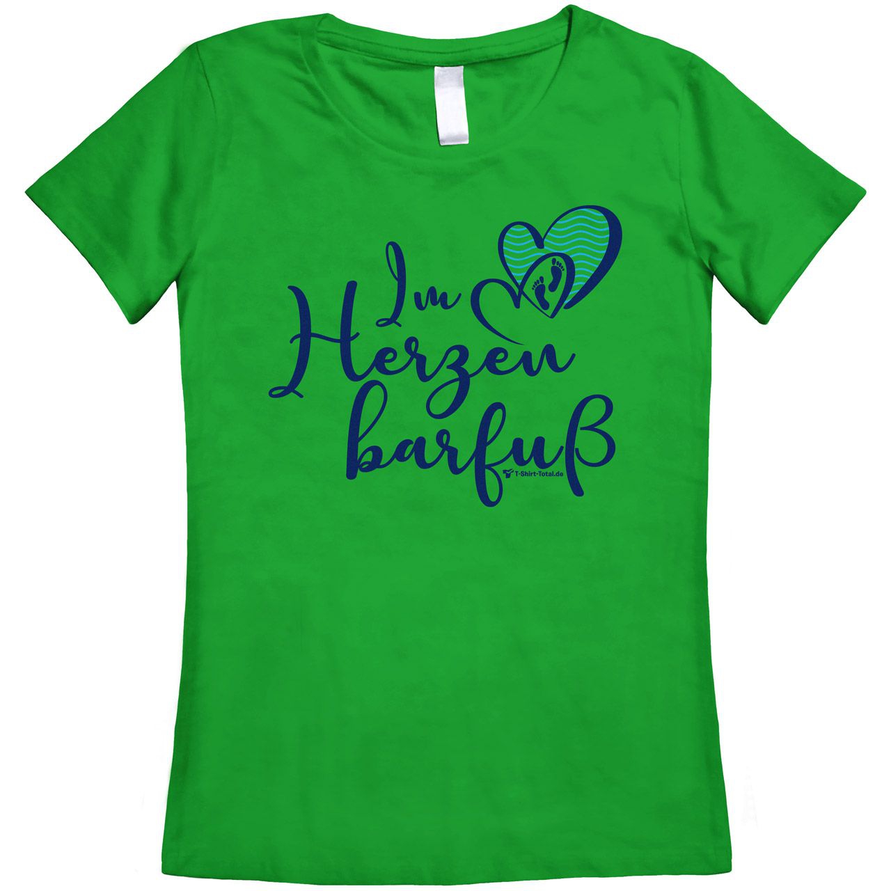 Im Herzen barfuß Woman T-Shirt grün Medium