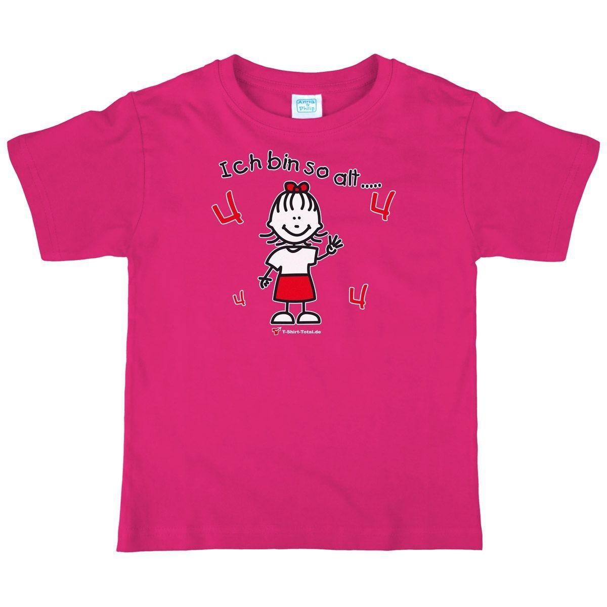 Mädchen so alt 4 Kinder T-Shirt pink 104