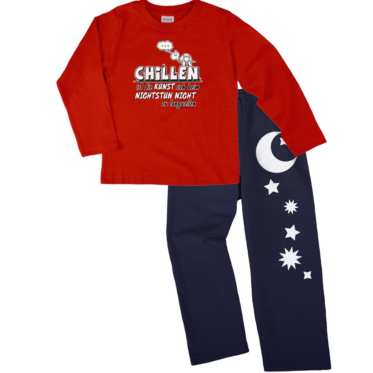 Chillen Pyjama Set rot / navy 134 / 140
