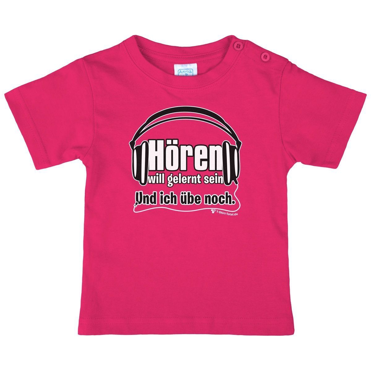 Hören will gelernt sein Kinder T-Shirt pink 104