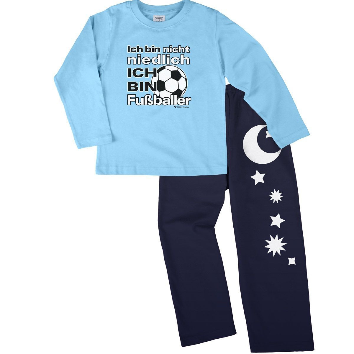 Niedlich Fußballer Pyjama Set hellblau / navy 110 / 116