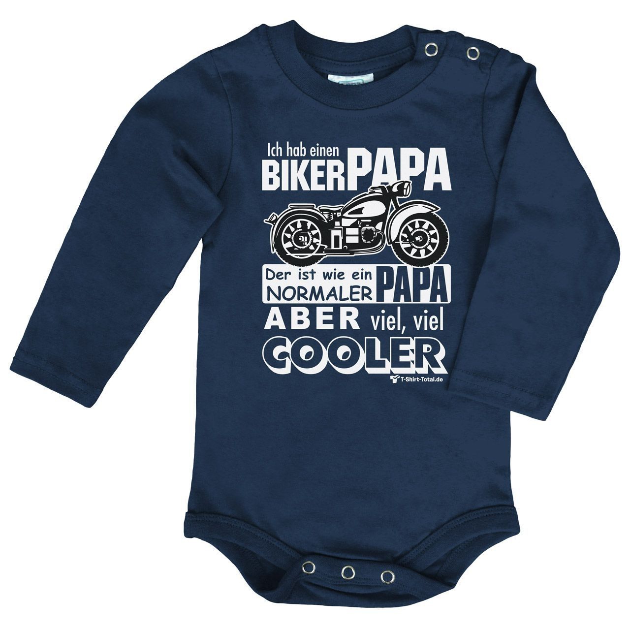 Biker Papa Baby Body Langarm navy 56 / 62