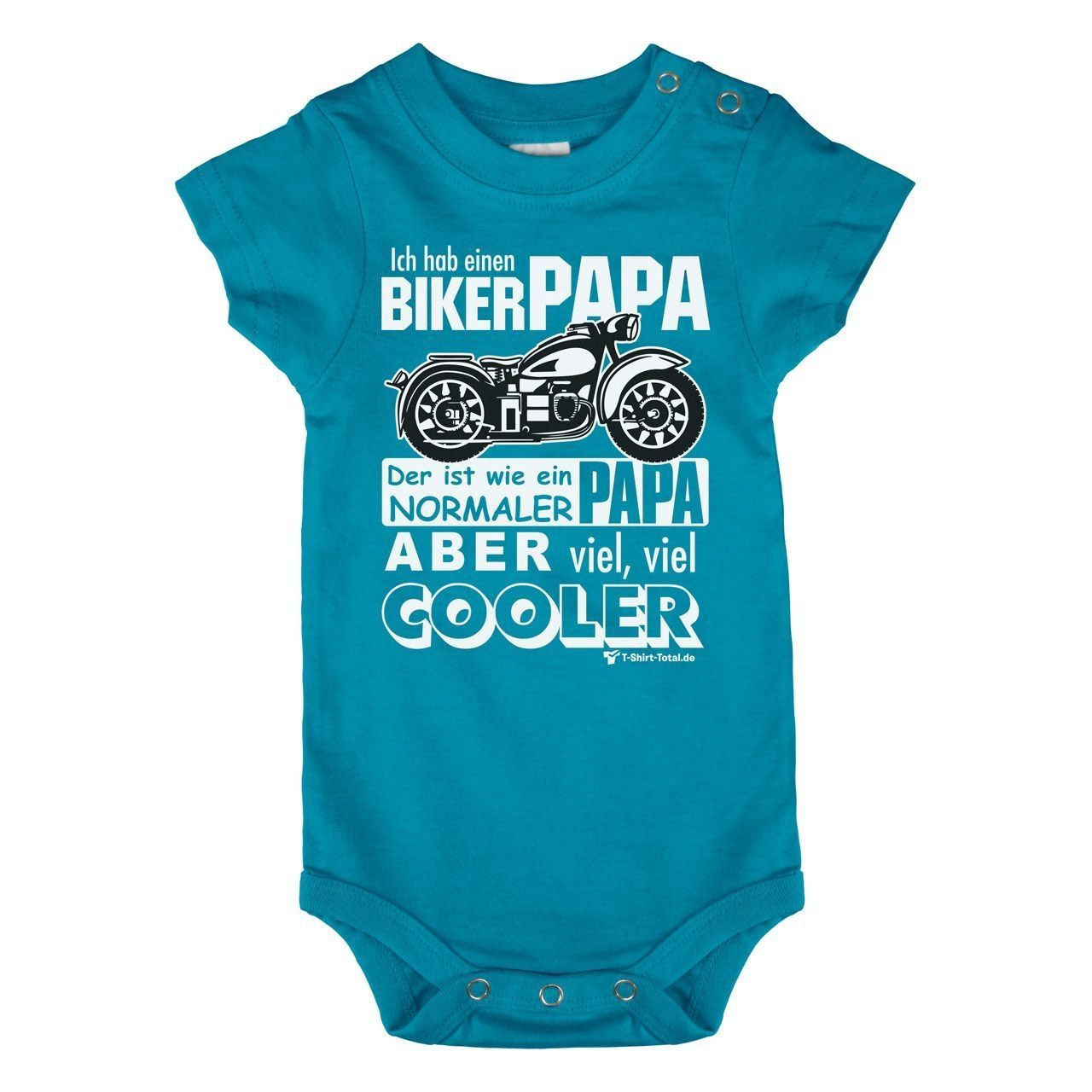 Biker Papa Baby Body Kurzarm türkis 68 / 74